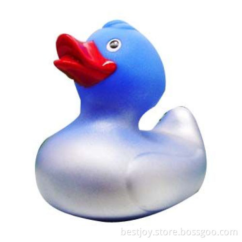 Metallic Look Rubber Duck with CE, RoHS Marks, Ideal for Gifts and Premiums